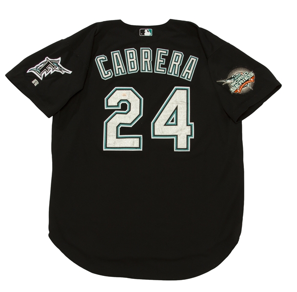 2007 Miguel Cabrera Game Worn Florida Marlins Throwback Jersey., Lot  #56491