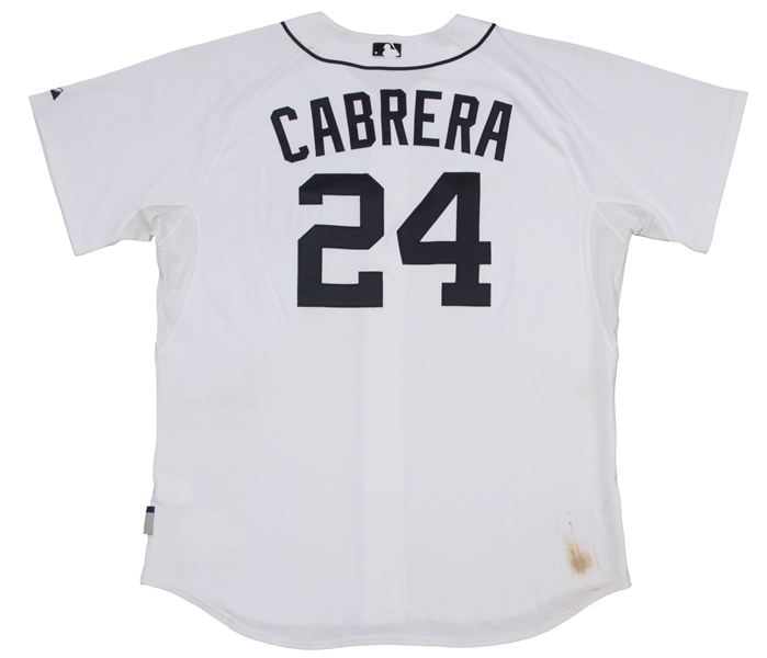 Miguel Cabrera Detroit Tigers Jersey T-Shirt Gray Away Majestic Sz