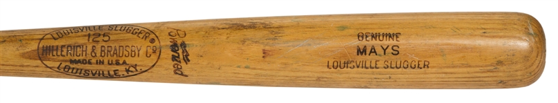 Outstanding 1966 Willie Mays Game Used and Vintage Signed  Hillerich and Bradsby S2 Model Bat (PSA/DNA  GU 9.5)
