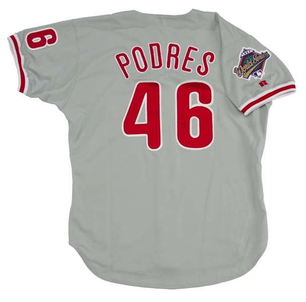 Lot Detail - 1993 Johnny Podres Game Used and Signed Philadelphia Phillies  World Series Road Jersey