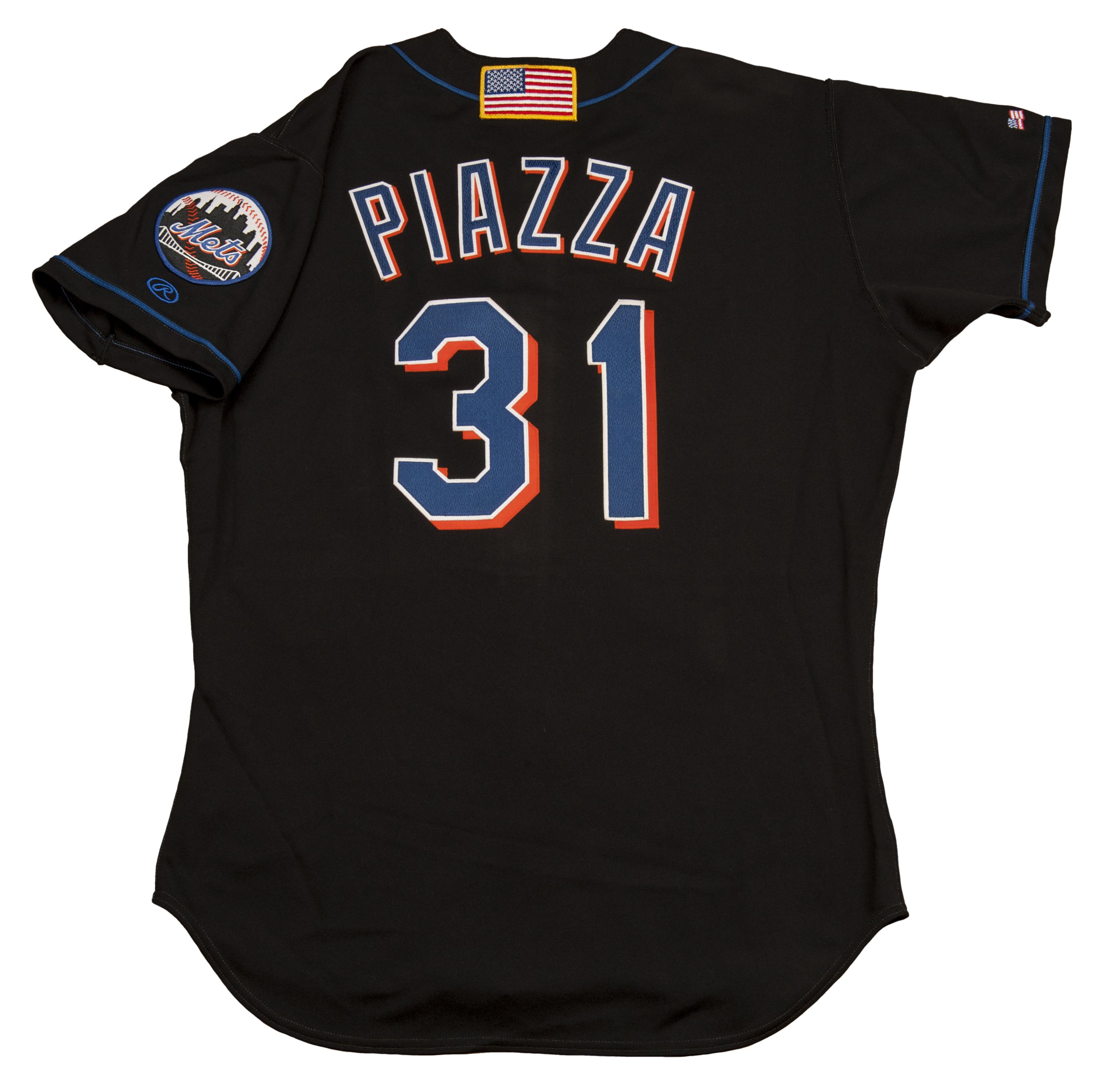 Lot Detail - 2001 Mike Piazza Game Used New York Mets Alternate Black 9/11 Jersey
