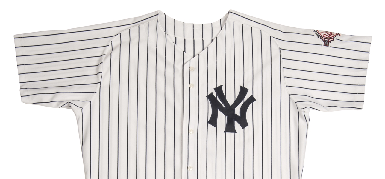 Derek Jeter 2003 Game-Used Yankees Jersey with 100th Anniversary Patch  (Steiner LOA)