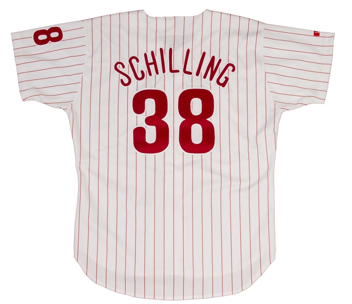 Lot Detail - 1999 Curt Schilling Game Used Philadelphia Phillies Home Jersey  (Team LOA )