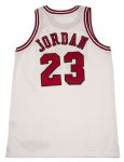Photo Matched 1997-1998 Michael Jordan Game Used and Signed Chicago Bulls Home Jersey From Game Played Februrary 28,1998 (Bulls/MeiGray LOA) Final Season and 6th NBA Championship