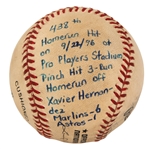 Andre Dawsons Game Used  Final Home Run #438 Baseball  (Dawson LOA)