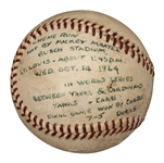 1964 Mickey Mantle Game Used World Series Home Run #17 Baseball from October 14th 1964 vs. the St. Louis Cardinals (MEARS LOA and Original Owner LOA) 