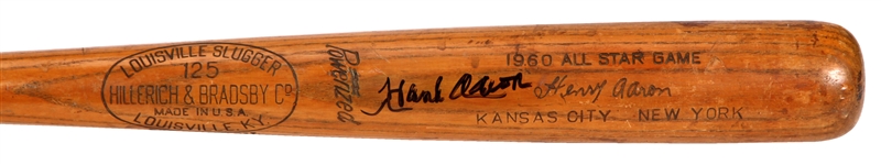 1960 Hank Aaron Game Used and Signed Hillerich and Bradsby All Star Game Bat (PSA/DNA GU 8)