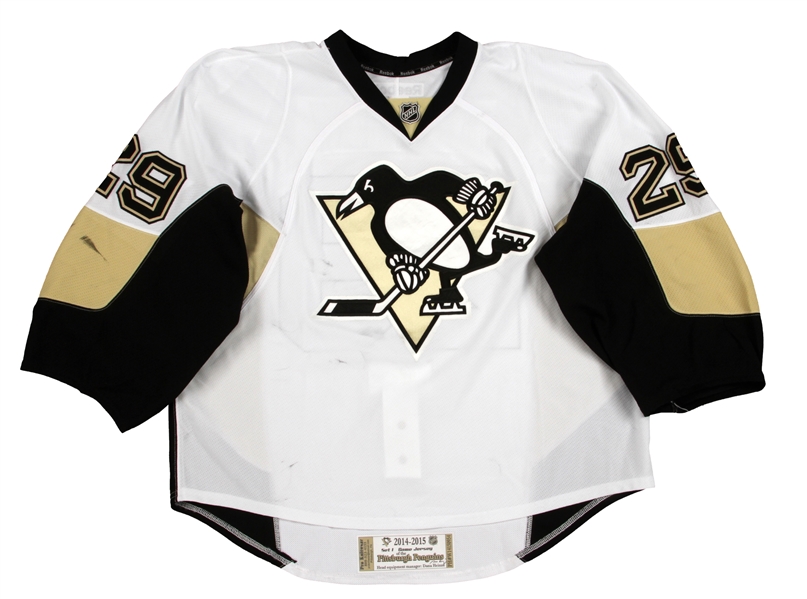 Marc-Andre Fleury Pittsburgh Penguins Black Reebok Name & Number T-Shirt