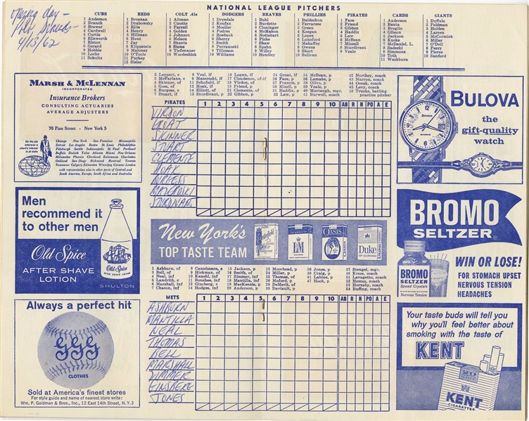 Lot Detail - 1962 New York Mets Opening Day Program