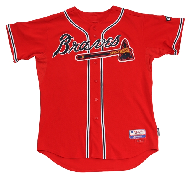 2008 Majestic MLB Atlanta Braves John Smoltz Shirt Jersey SIZE XL