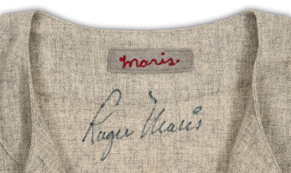 Lot Detail - Roger Maris Twice Signed 1962 New York Yankees Flannel Road  Jersey