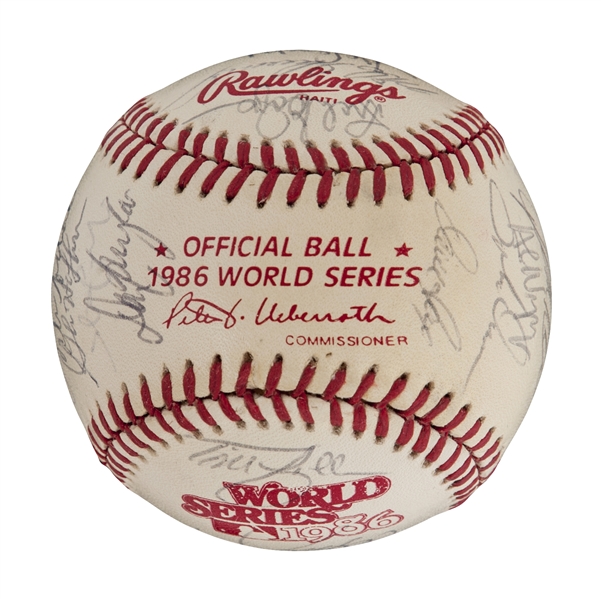 1986 Boston Red Sox Team Signed Baseball.  Baseball