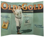 1930s Babe Ruth Old Gold Tri-Fold Advertising Display