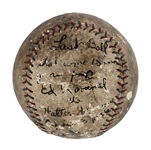 Historic Final Out Game Used Baseball from Walter Johnsons 1926  Opening Day 15 Inning Shutout (Mears) From Al Simmons Estate