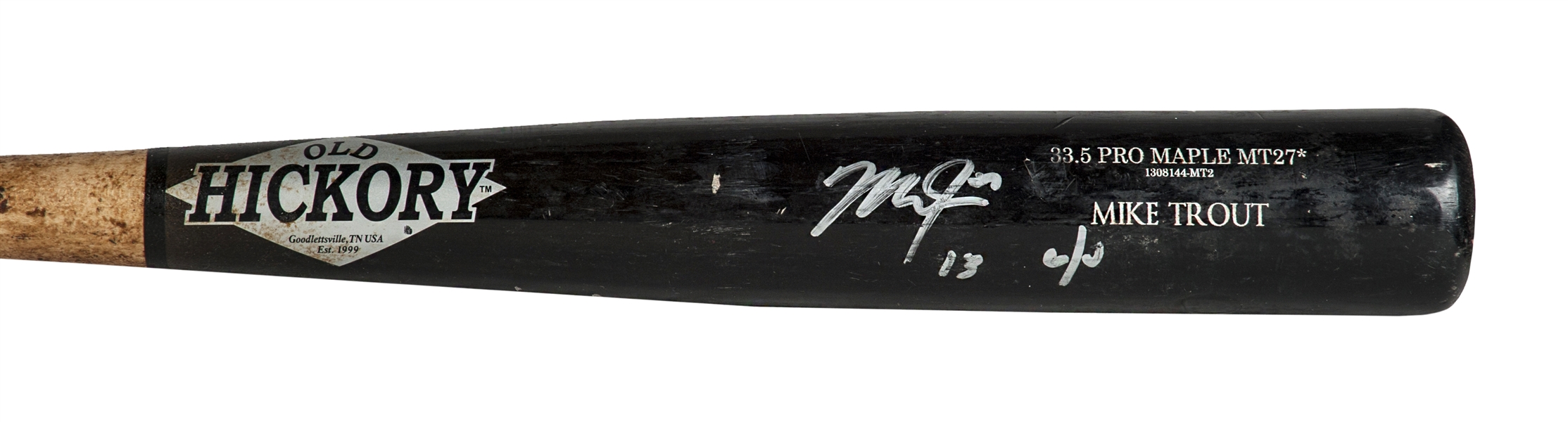 Mike Trout Signed Old Hickory Pro Maple MT27 Game-Used Baseball