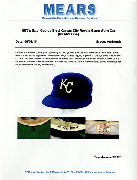 Lot Detail - 1980 George Brett Game Worn Kansas City Royals Full Road  Uniform (MEARS A-10) MVP Season, World Series and .390 average