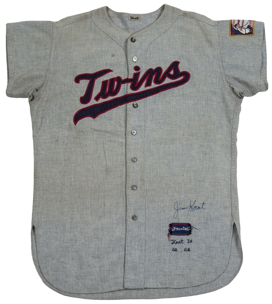 Lot Detail - 1964 Jim Kaat Game Used and Signed Twins Road Jersey and 1961  Matching Pants (MEARS)
