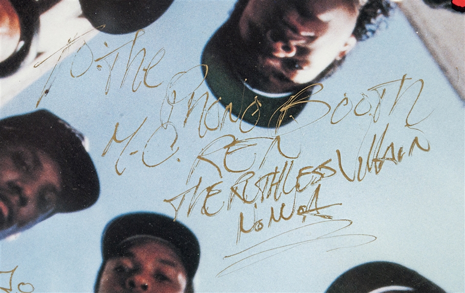 Lot Detail - N.W.A. Multi-Signed 1988 GROUNDBREAKING “Straight Outta  Compton” Record Album Cover – Four Signatures Including Dr. Dre, Ice Cube  and EAZY-E (JSA)