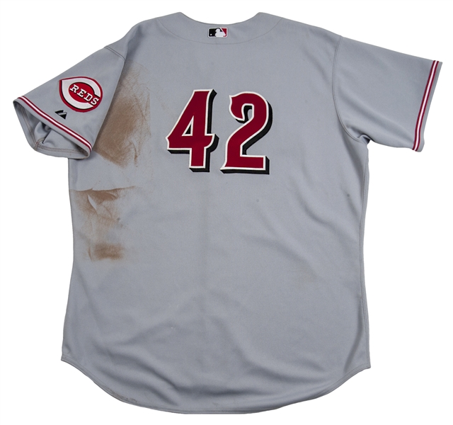 Lot Detail - 2012 Joey Votto Game Worn and Signed Cincinnati Reds Road  Jersey (MLB Auth)