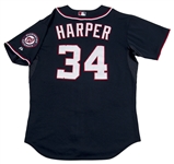 2012 Game Used Bryce Harper  Rookie Washington Nationals Road Jersey (9/11/12) (MLB Auth)