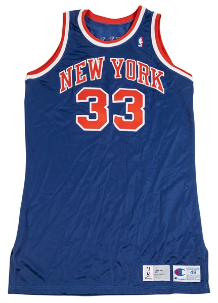 Lot Detail - 1991-92 Patrick Ewing Game Used New York Knicks Road Jersey