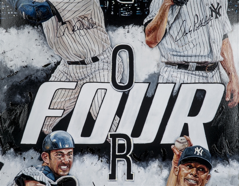 Lot Detail - New York Yankees Core 4 Stretched Canvas Signed By