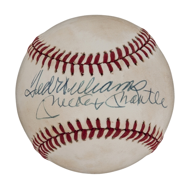 Lot Detail - Mickey Mantle and Ted Williams Dual-Signed Baseball