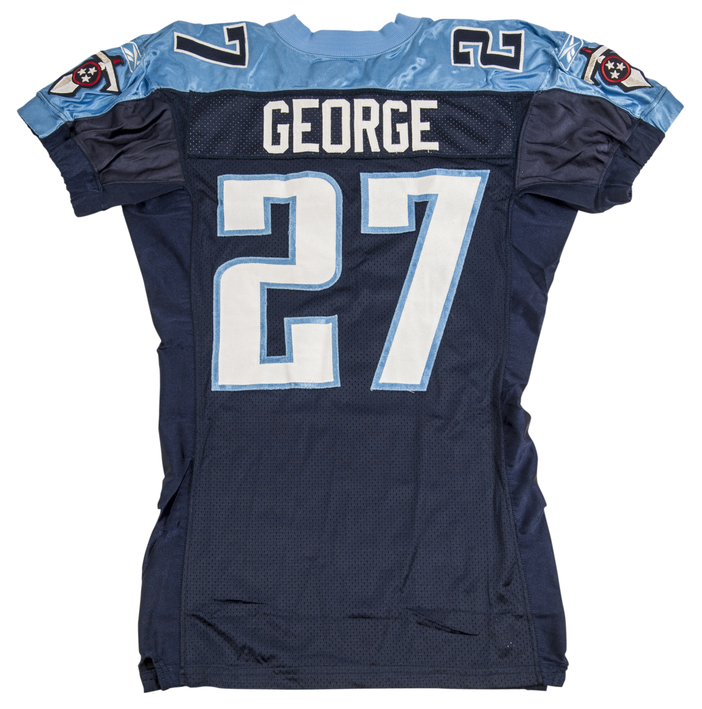 Lot Detail - 2002 Eddie George Game Used Tennessee Titans Home Jersey