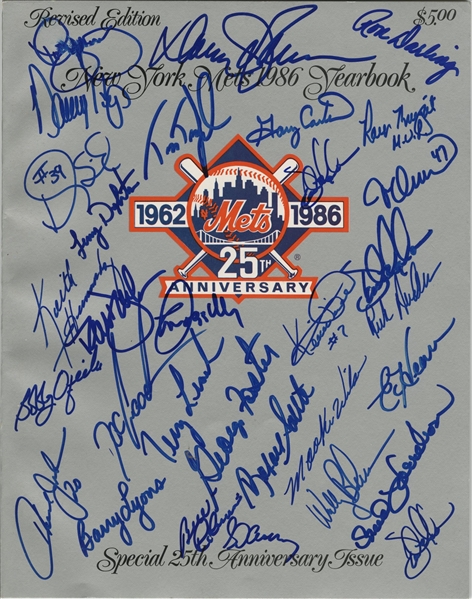 Lot Detail - 1986 New York Mets Team Signed Yearbook Featuring 34  Signatures (JSA)