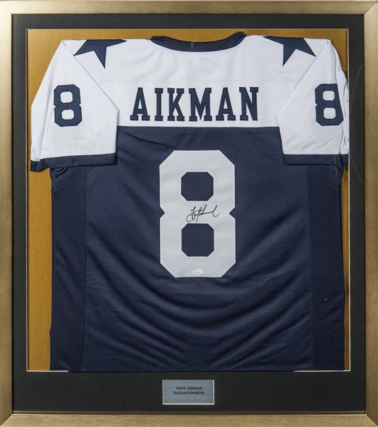 Lot Detail - Troy Aikman Signed and Framed Dallas Cowboys Jersey (PSA)