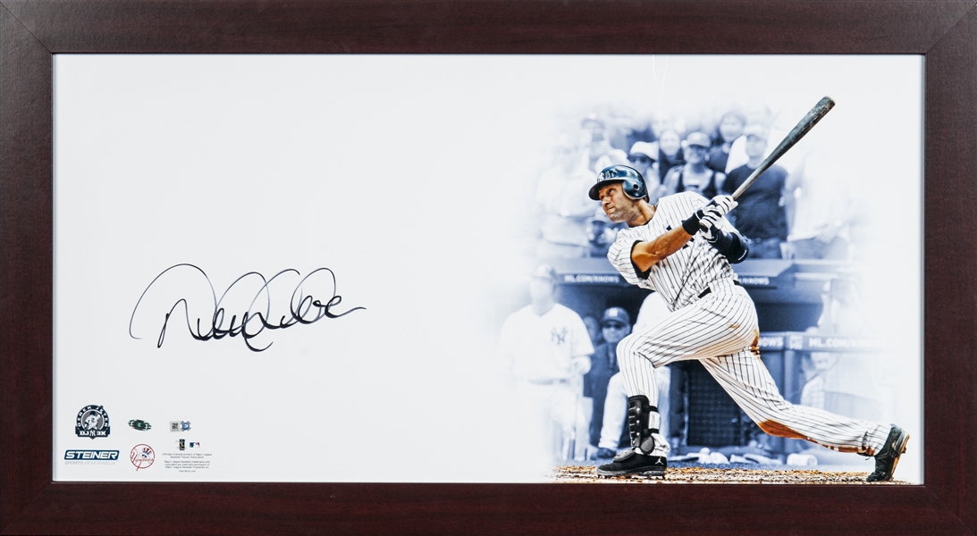 Lot Detail - Derek Jeter Signed 3,000th Hit Frame Picture Large Signature  Signature (MLB & Steiner)