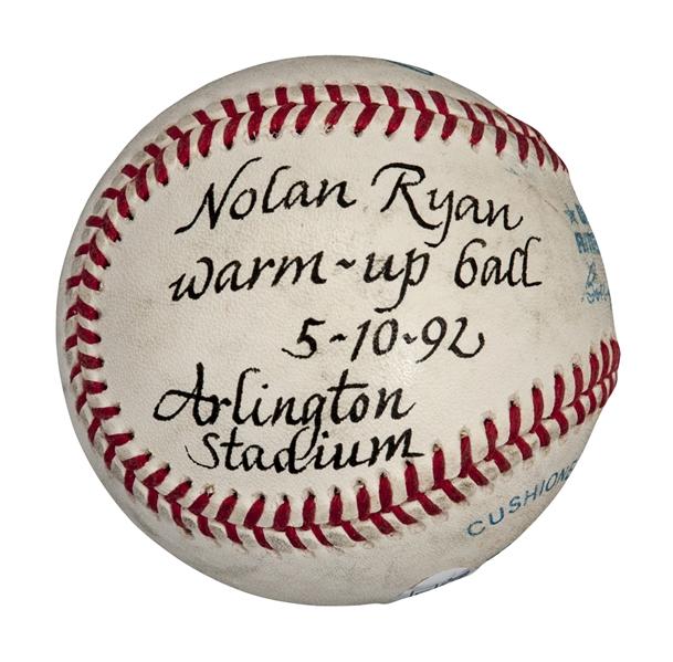 Lot Detail - 1992 Nolan Ryan Texas Rangers Game-Used & Autographed