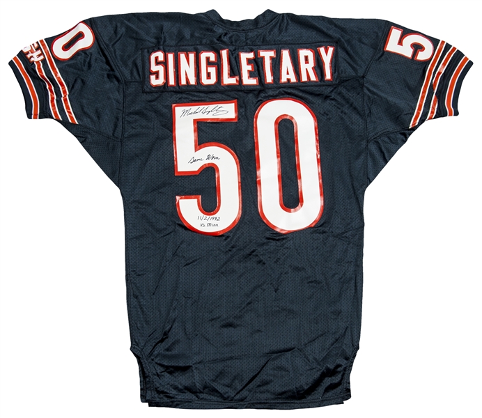 Lot Detail - 1992 Mike Singletary Game Used and Signed Chicago ...