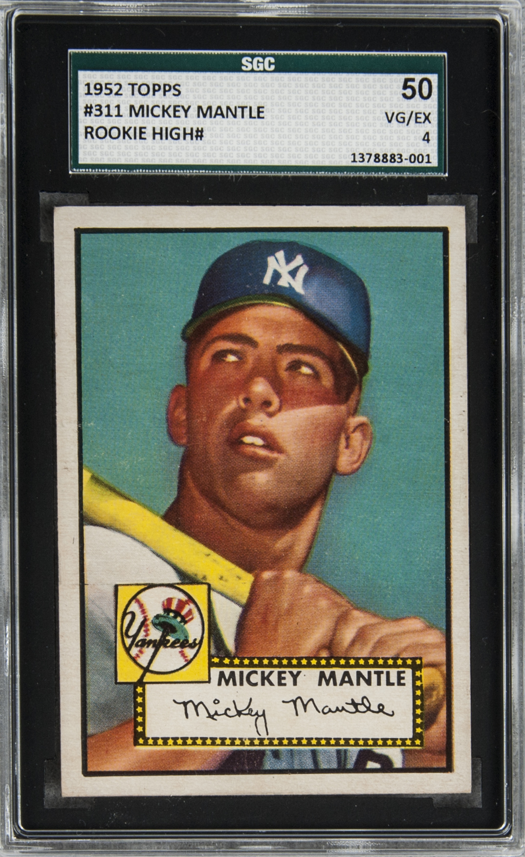 Lot Detail - 1952 Topps #311 Mickey Mantle Rookie Card ...