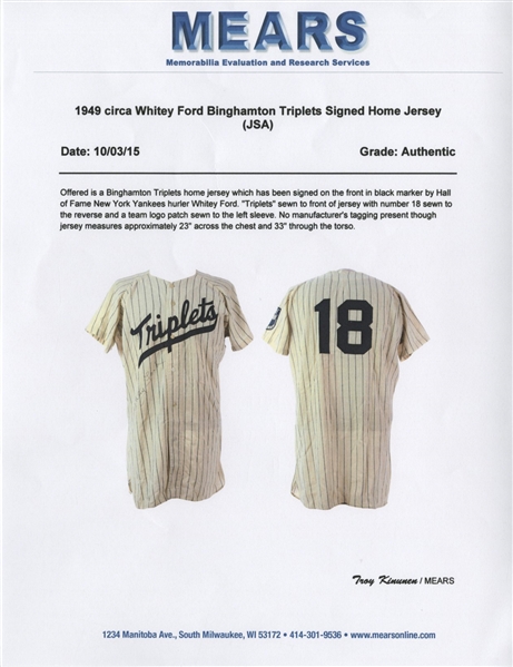 whitey ford jersey number
