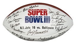 Super Bowl III Multi-Signed New York Jets Commemorative Football (JSA LOA)