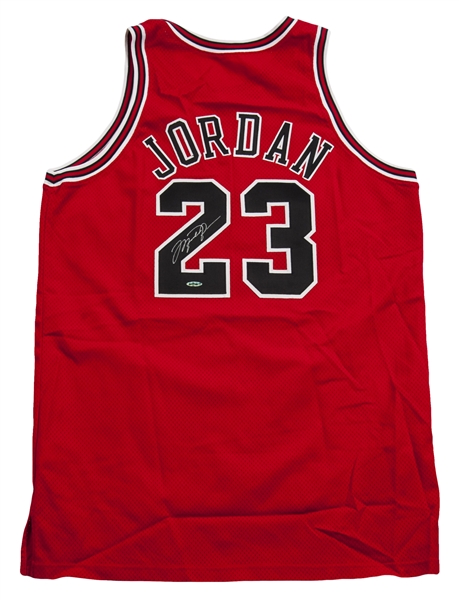 1997-1998 Michael Jordan Photo Matched Game Used and Signed Bulls Road Jersey (3/17/98) (MeiGray/UDA)Sixth NBA Championship Season