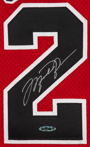 Michael Jordan Chicago Bulls Upper Deck Autographed Black Nike Jersey with  Retirement Season Embroidered - UDA