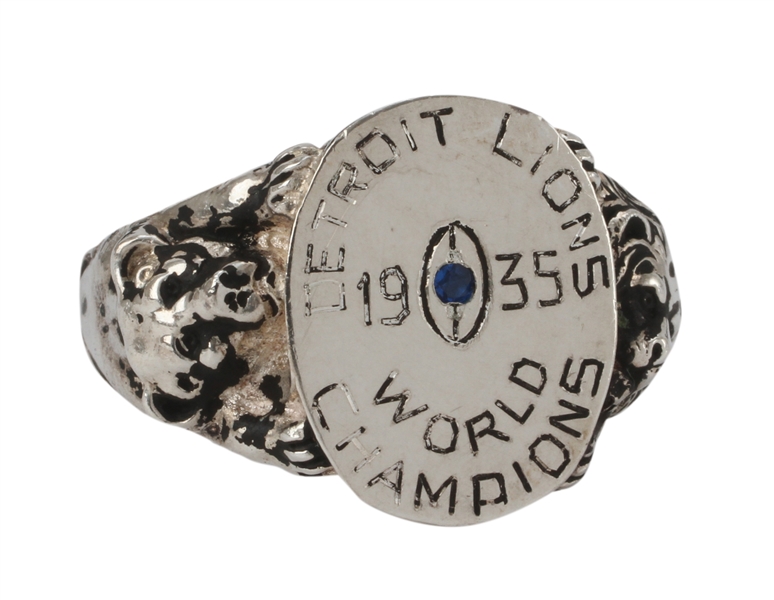 Lot Detail - Rare 1935 Detroit Lions Championship Ring
