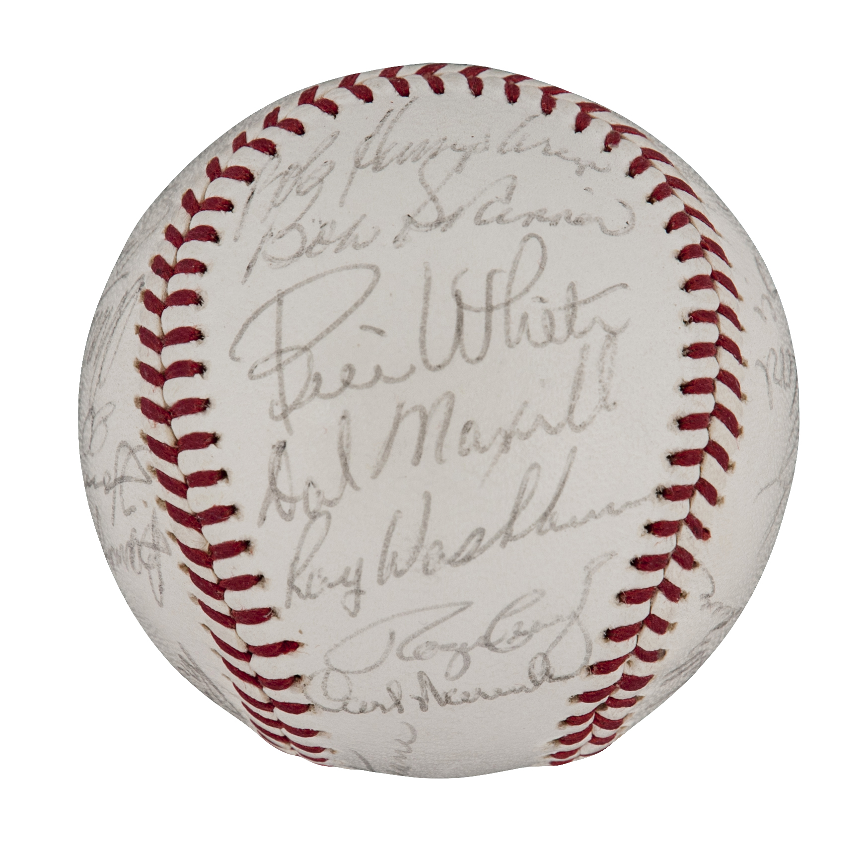 Lot Detail - 1964 St. Louis Cardinals World Champions Team-Signed Baseball with 27 Signatures ...