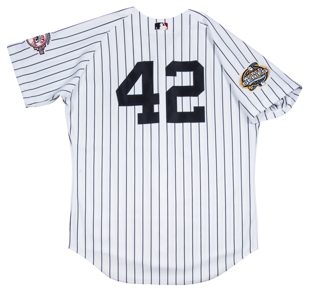 Lot Detail - 2003 Mariano Rivera Game Used, Signed and Inscribed New York  Yankees World Series Home Jersey (Steiner)