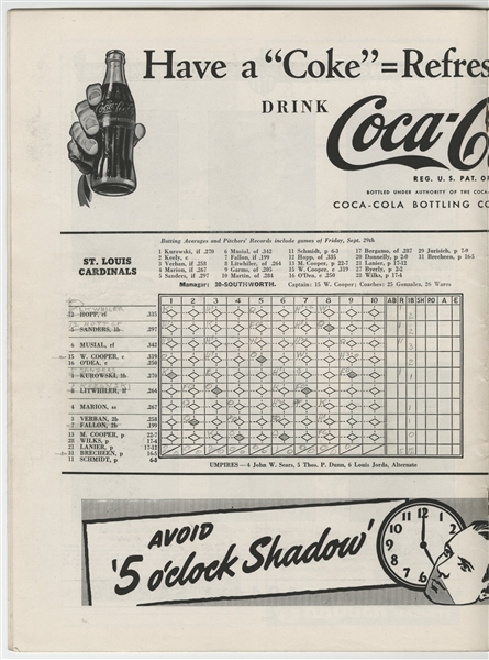 1944 World Series (Browns/Cardinals) program. Original