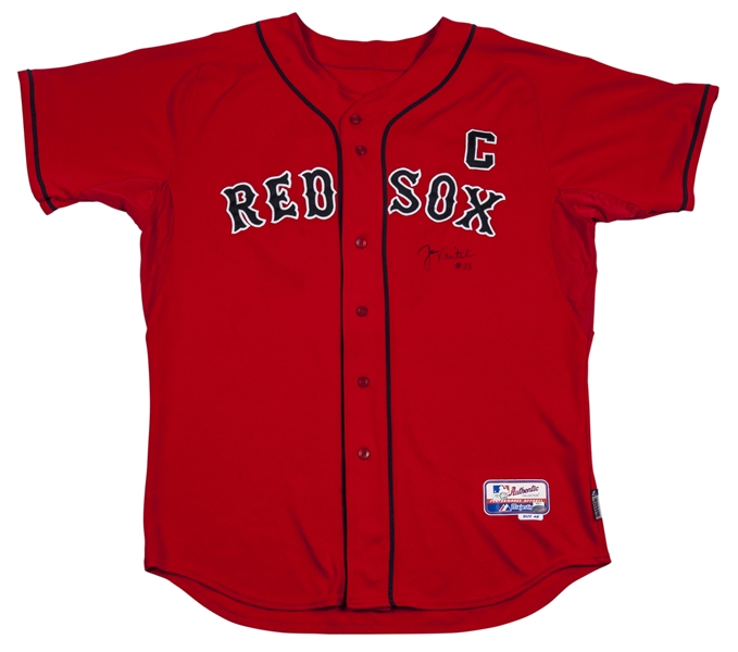 Lot Detail - 2008 Jason Varitek Game Used and Signed Boston Red Sox Red  Alternate Jersey (MLB Authenticated/Steiner)