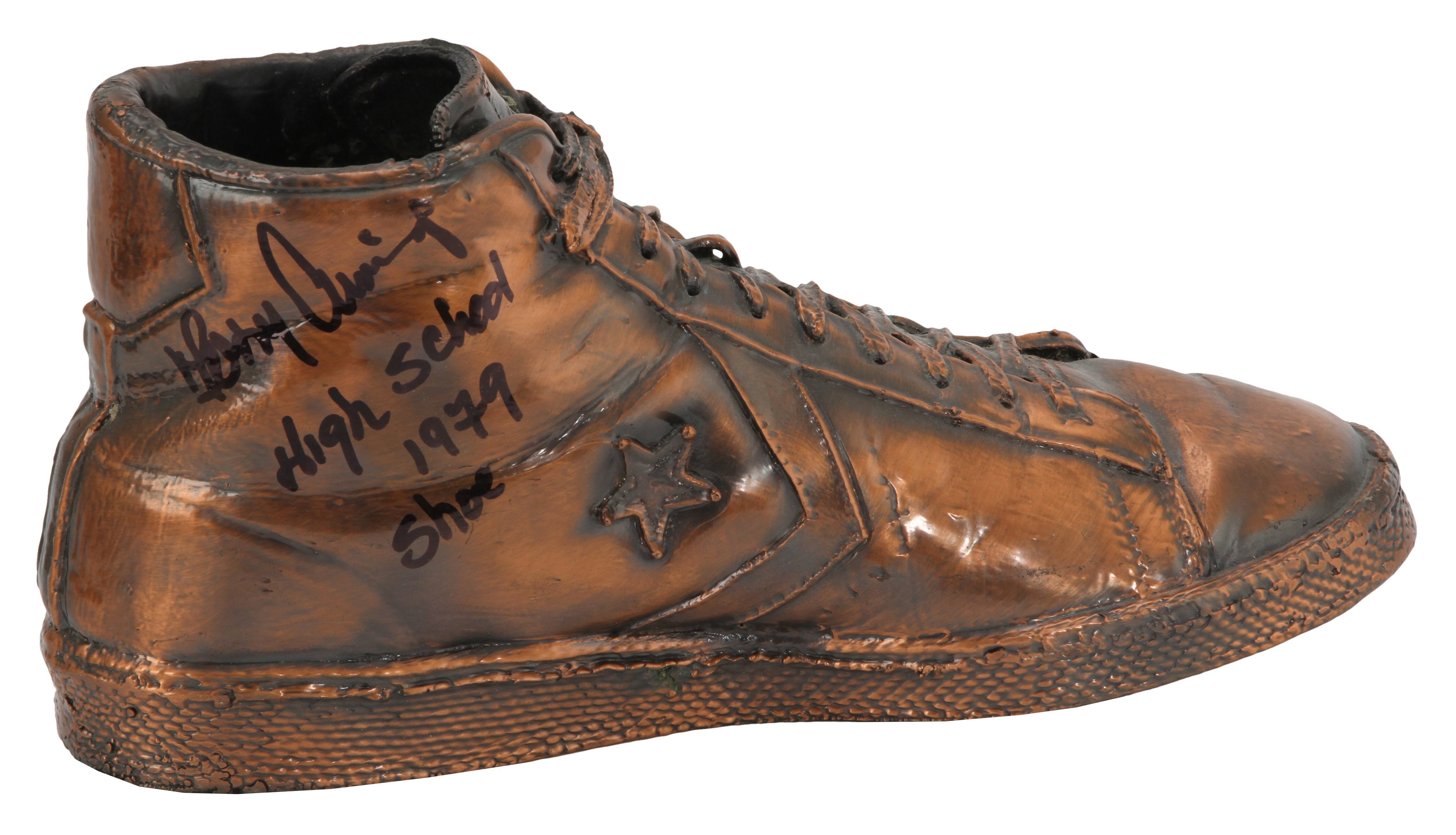 Lot Detail - 1980 Terry Cummings Signed Game Used Bronzed Cast Converse ...
