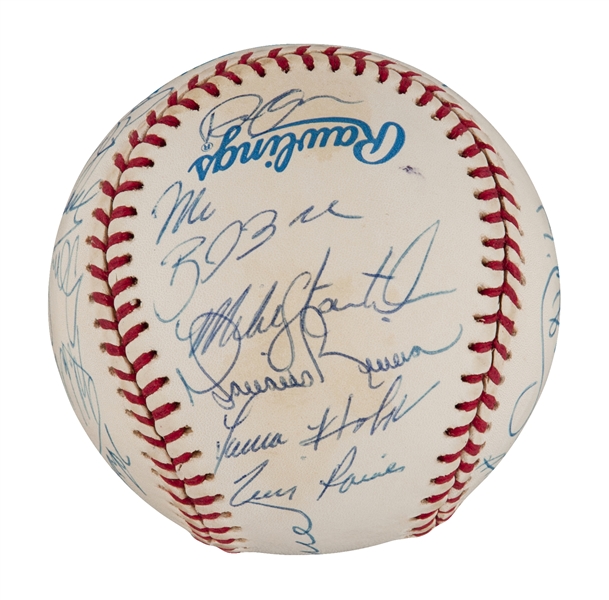 1999 Yankees World Series Core Four (4) Signed Baseball. Jeter, Rivera,  Pettitte and Posada. 1/48. — The Bullpen Sports Collectibles
