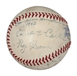 One of a Kind RARE 1943 Negro League Champion Homestead Grays Team-Signed Ball Includes: Josh Gibson, Cool Papa Bell, Buck Leonard and Ray Brown (PSA/DNA)