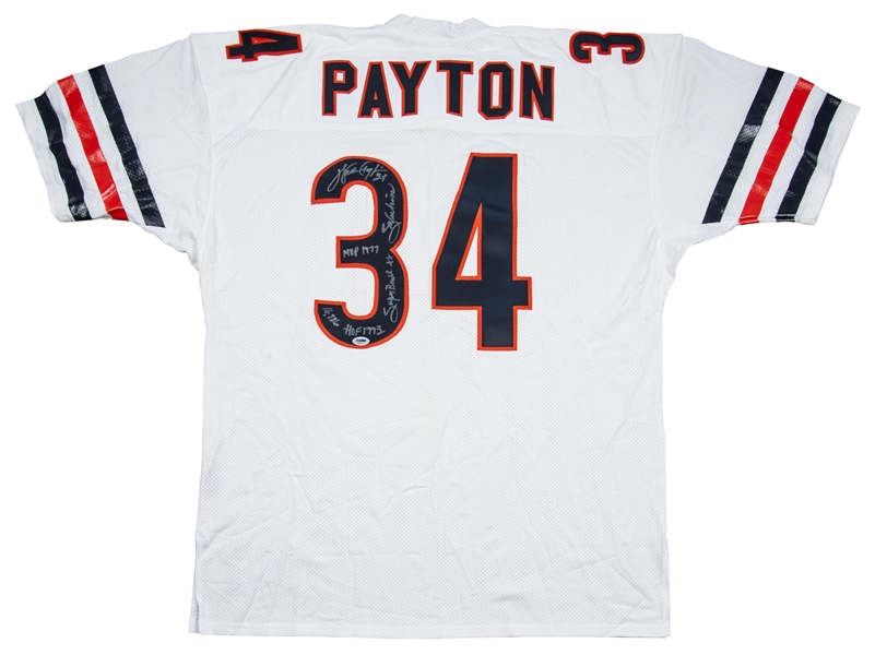 WALTER PAYTON SIGNED AND INSCRIBED JERSEY