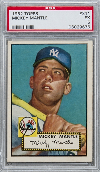 Lot Detail - 1952 Topps #311 Mickey Mantle Rookie Card - PSA EX 5