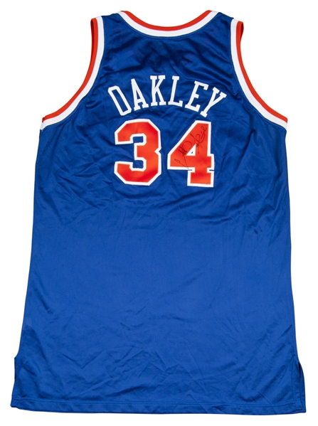 Charles Oakley autographed signed jersey NBA New York Knicks PSA COA Rockets