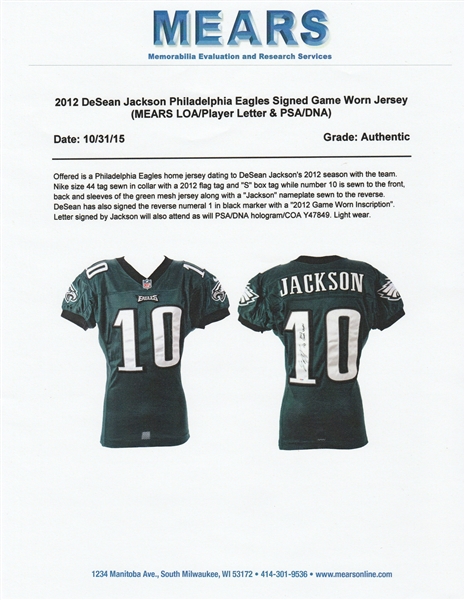 NFL, Shirts, Desean Jackson Philadelphia Eagles Stitched Authentic  Equipment Football Jersey